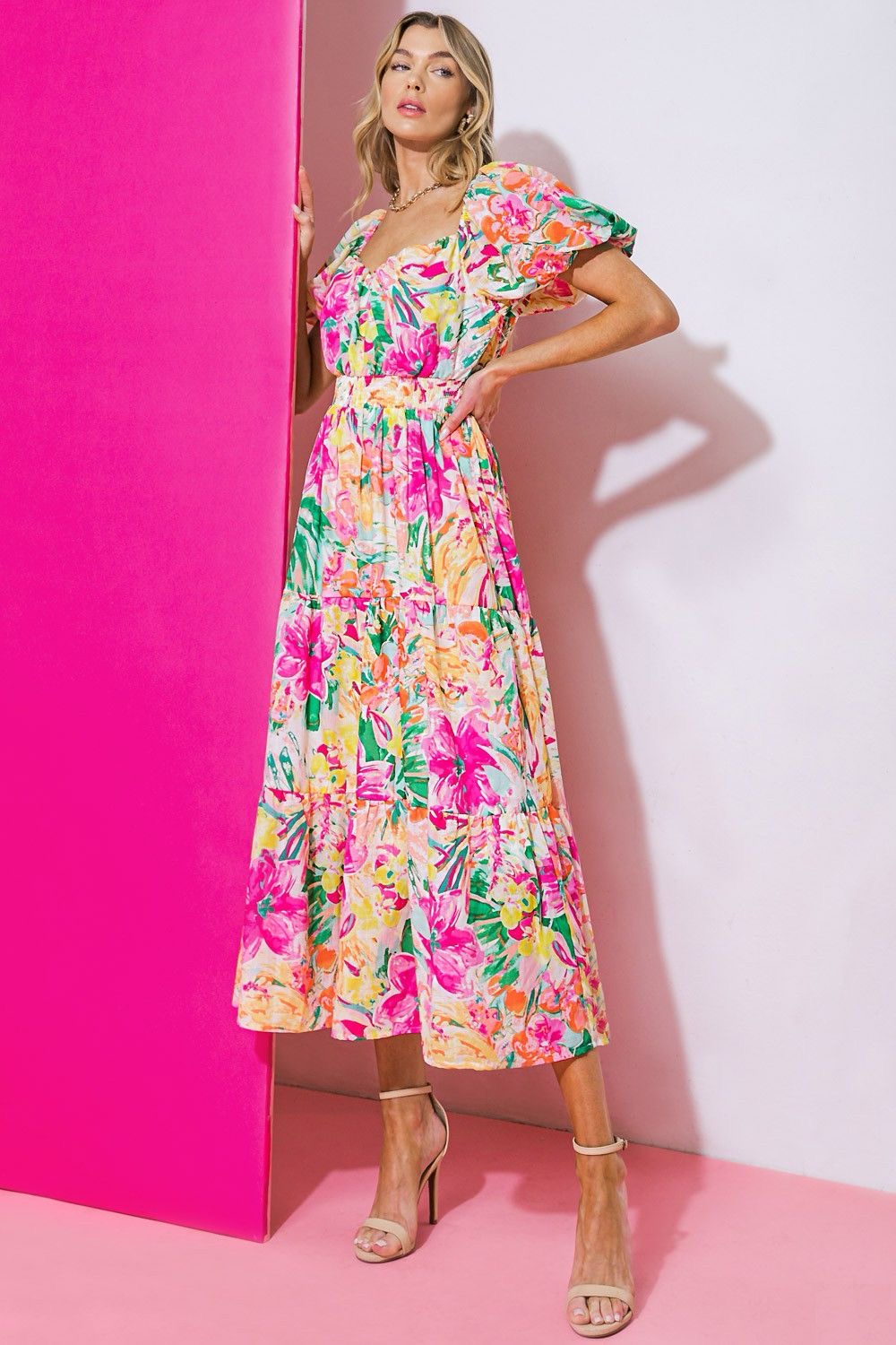 Flowers midi dress