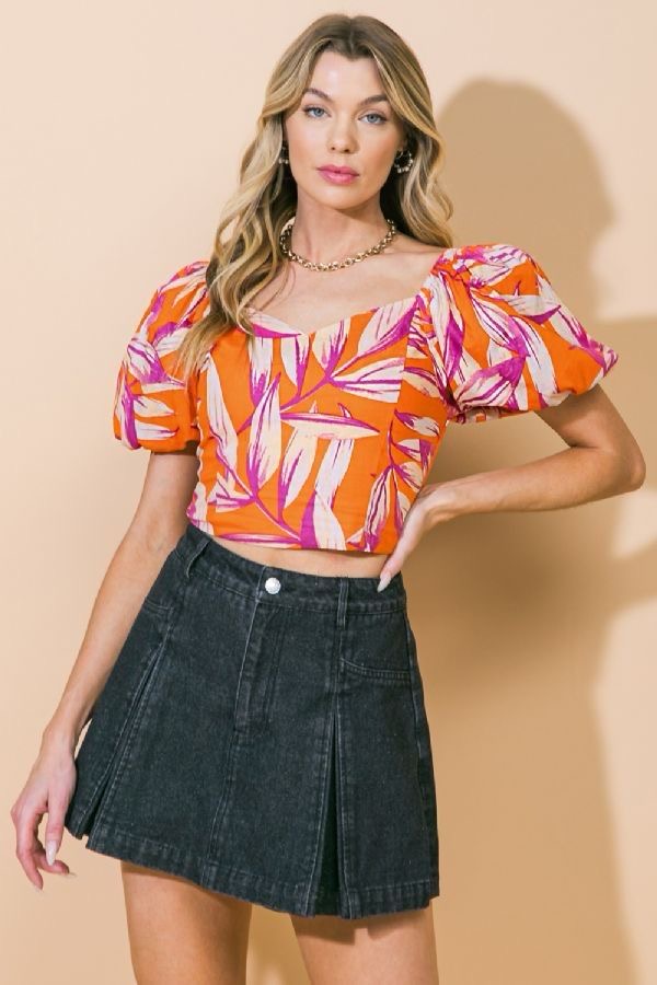 Orange crop top