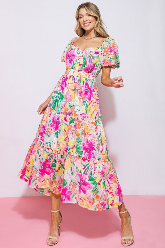 Flowers midi dress