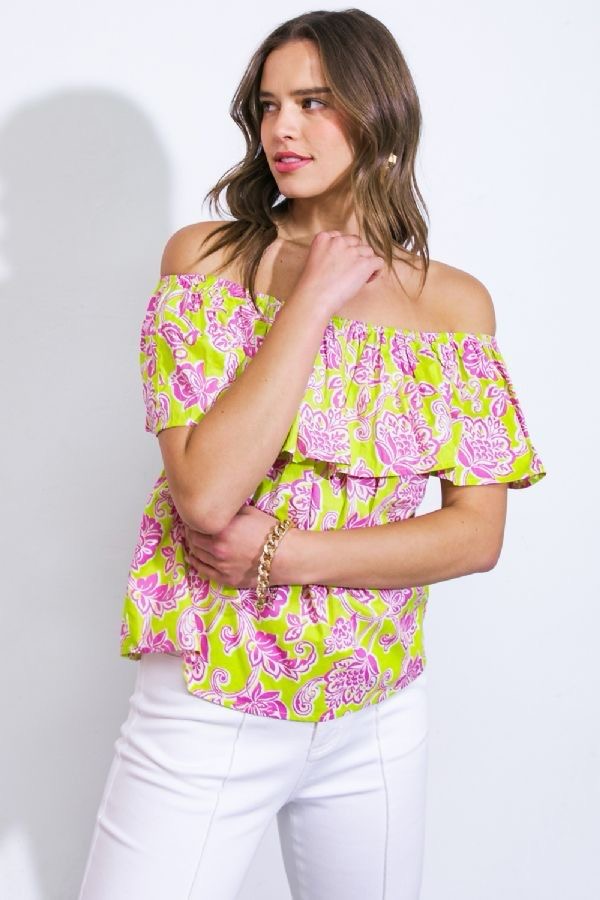 Yellow printed top