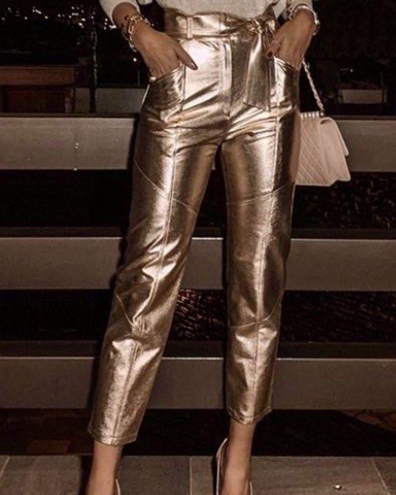 Gold metallic pant