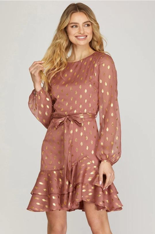 Rose polka dress