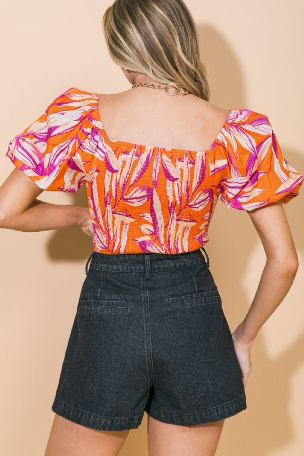 Orange crop top