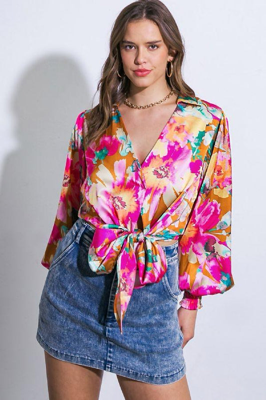 Silky colorful top