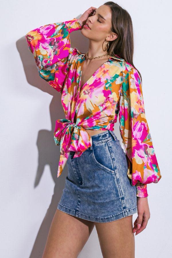 Silky colorful top