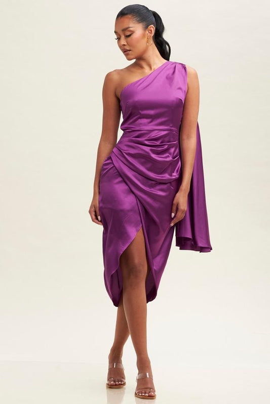 Purple midi dress