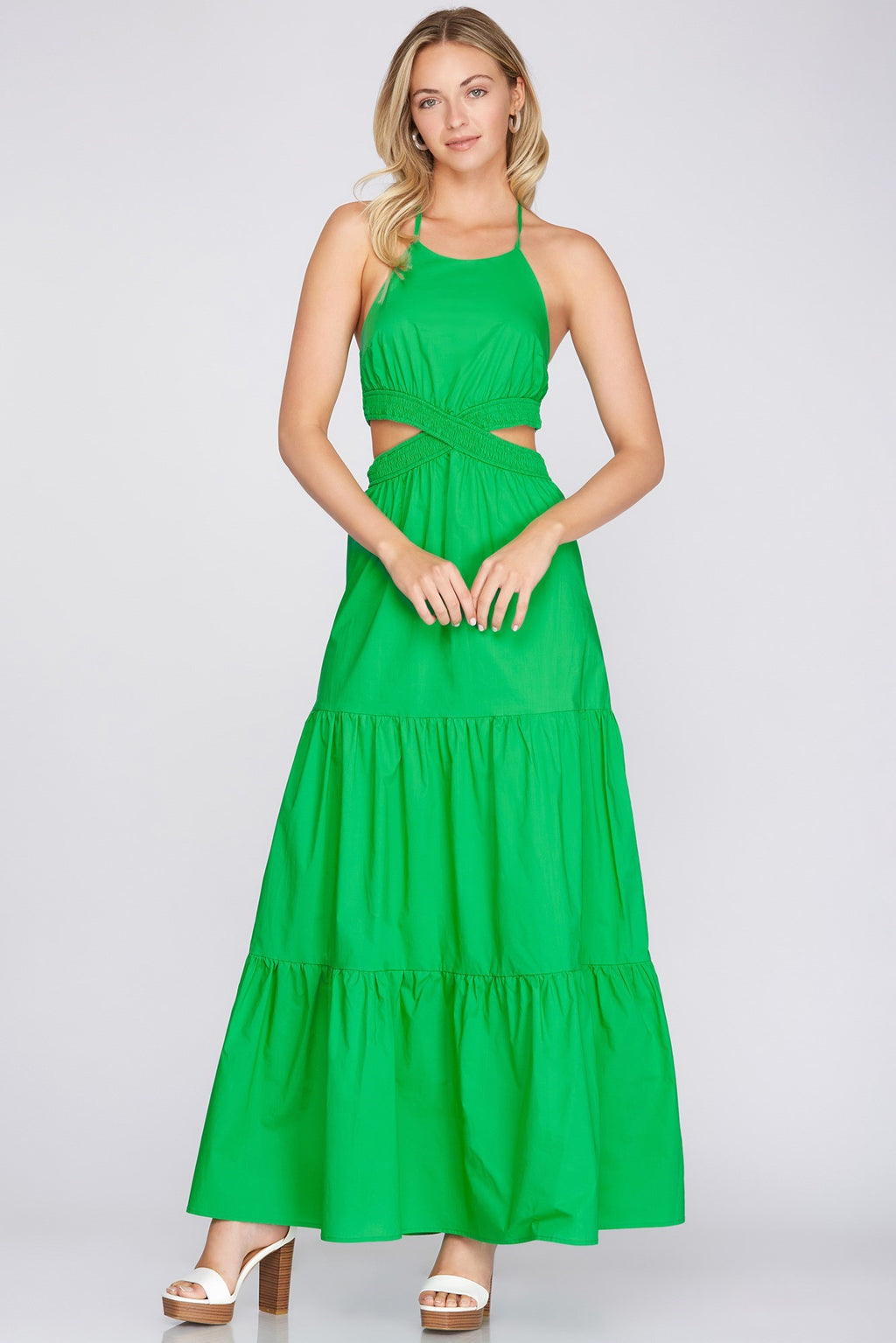 Green cutout dress