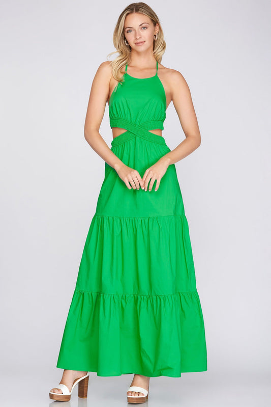 Green cutout dress